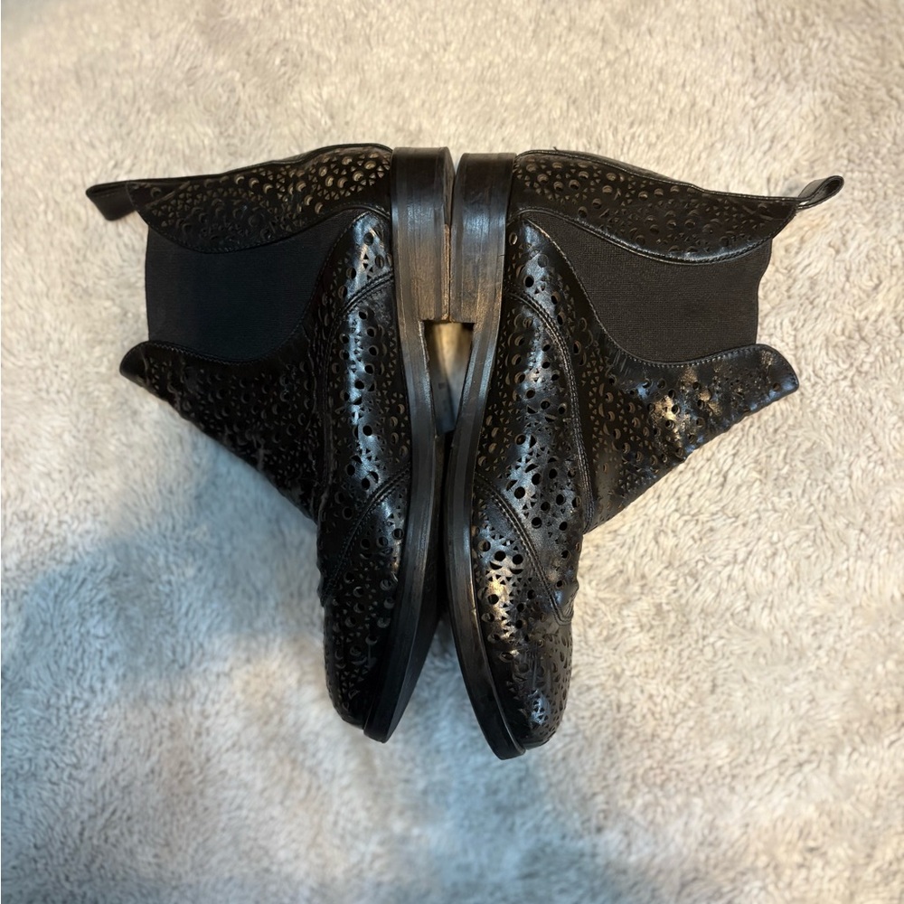 Alaia Paris Black Perforated Ankle Boots - Picture 3 of 13